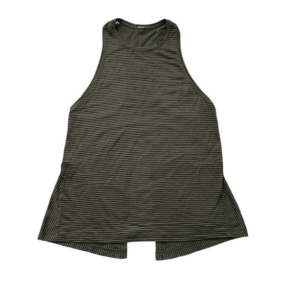 Lululemon army green sheer striped tank top - Picture 10 of 11